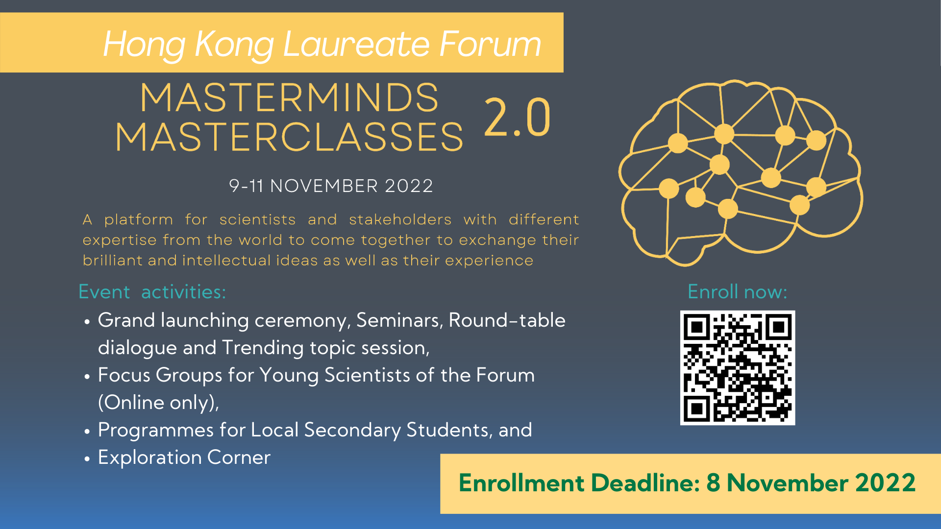 Hong Kong Laureate Forum ǀ Masterminds Masterclasses 2.0 (Enrollment Deadline: 8 November 2022)