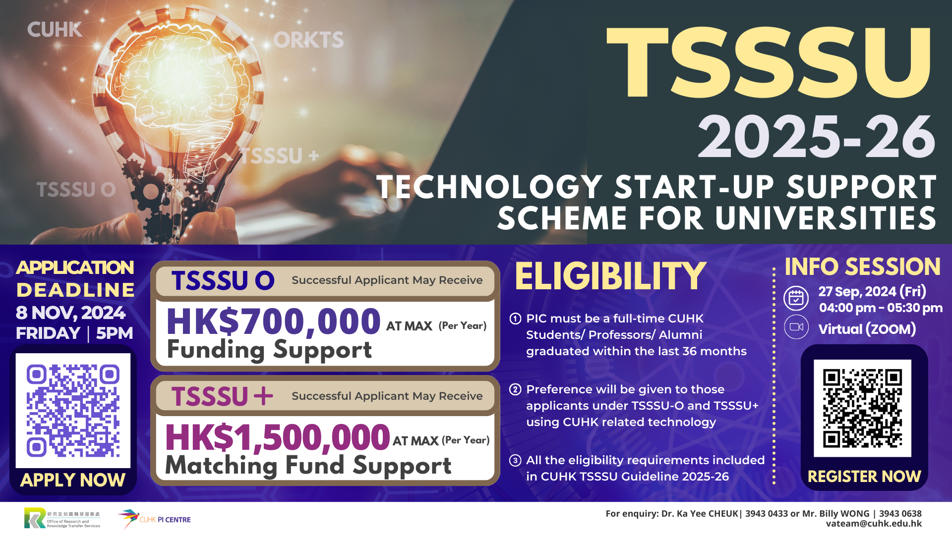 Technology Start-up Support Scheme for Universities (TSSSU) 2025-26 - Information Session